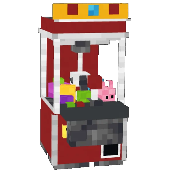 Generated Minecraft model of a claw machine stuffed with plushies